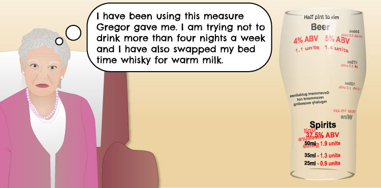 People can binge drink without realising. For example, those shots of whisky after each end of bowls every weekend. You might want to think about your patterns of drinking and well as the amount you drink.