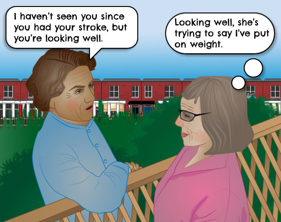 Two female neigbhours chatting over the fence